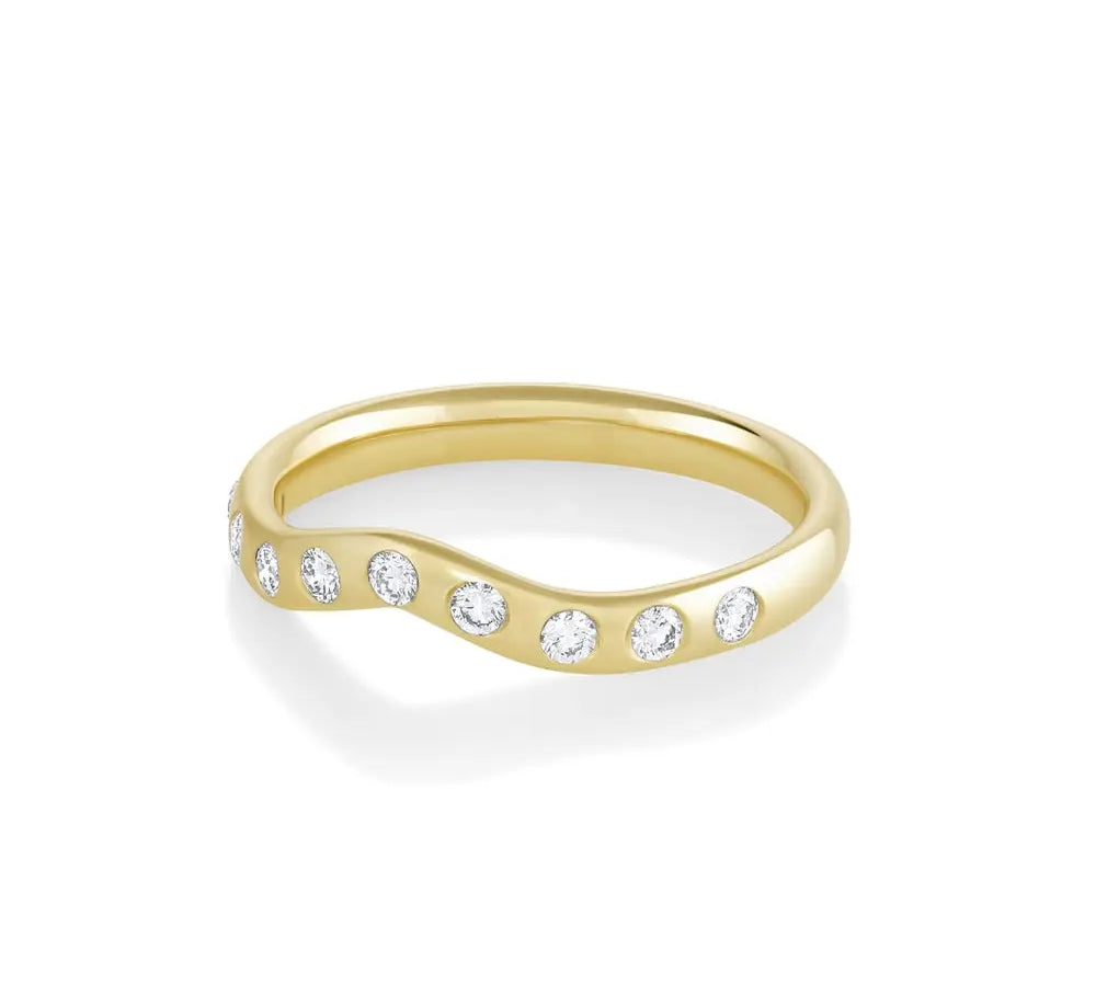 Marrow Fine Jewelry White Diamond Cecily Wave Band [Yellow Gold]