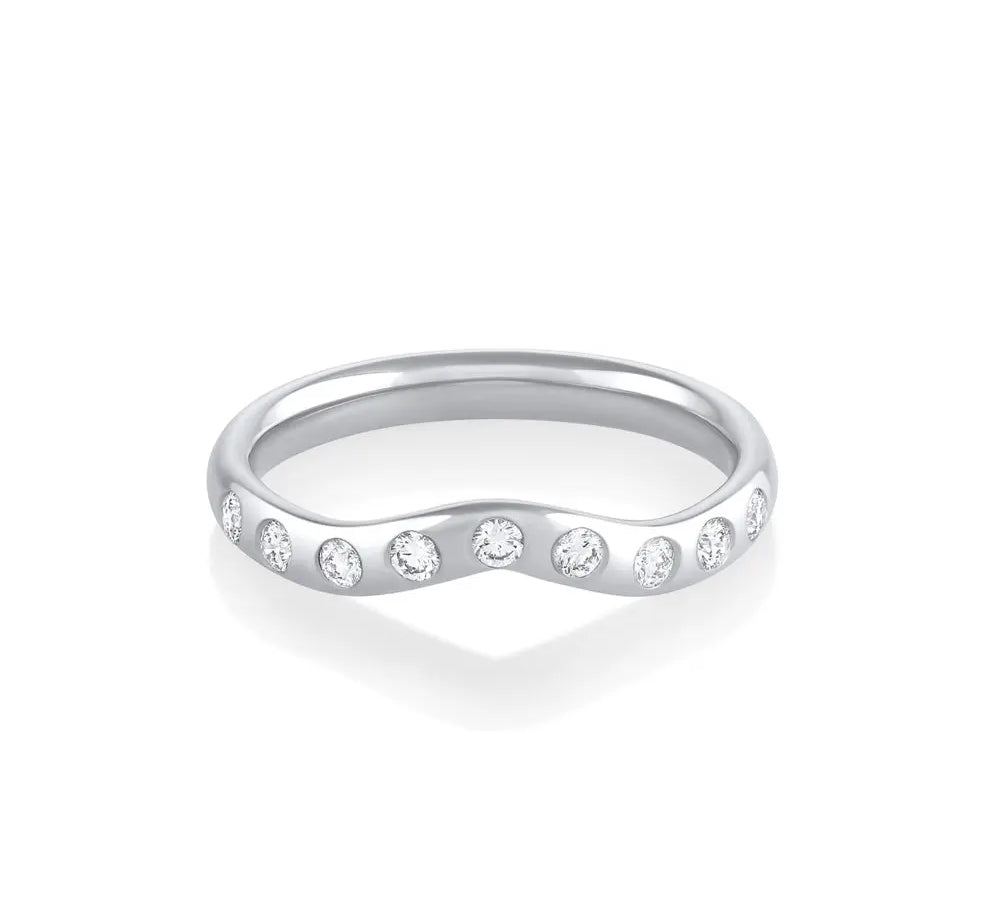 Marrow Fine Jewelry White Diamond Cecily Wave Band [White Gold]
