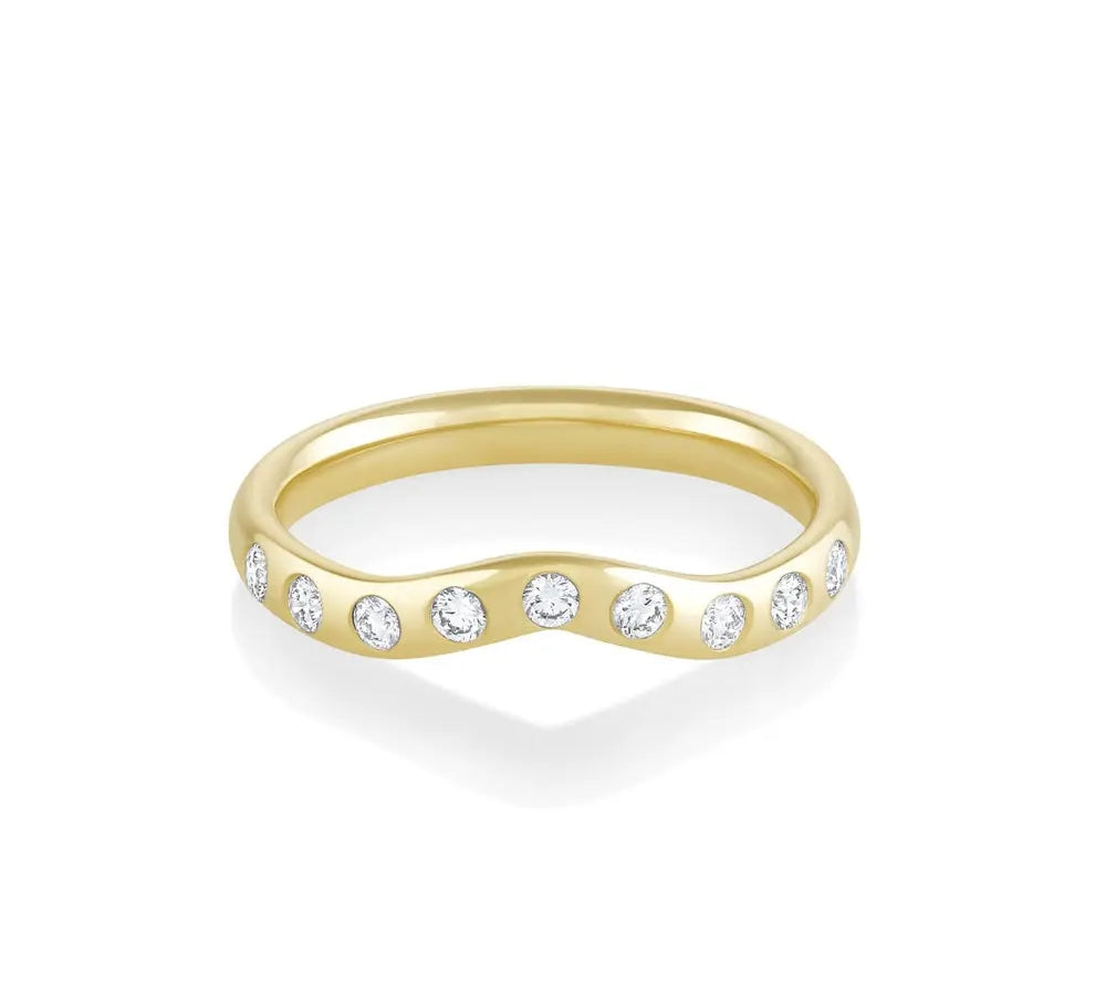 Marrow Fine Jewelry White Diamond Cecily Wave Band [Yellow Gold]