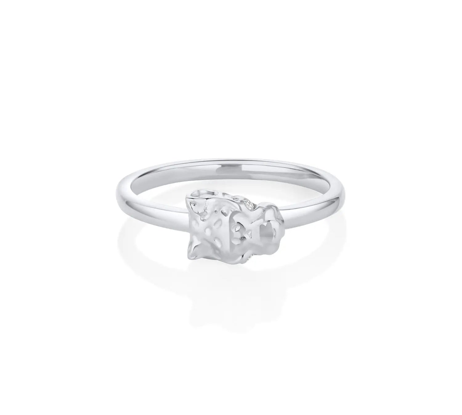 White Diamond Cheetah Ring [White Gold]