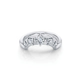 Marrow Fine Jewelry Old Mine Cut White Diamond Solid Gold Arch Stacking Wedding Band [White Gold]
