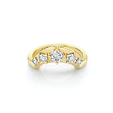 Marrow Fine Jewelry Old Mine Cut White Diamond Solid Gold Arch Stacking Wedding Band [Yellow Gold]