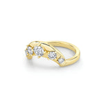 Marrow Fine Jewelry Old Mine Cut White Diamond Solid Gold Arch Stacking Wedding Band [Yellow Gold]