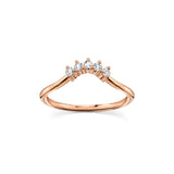 Marrow Fine Jewelry White Diamond Five Stone Dainty Solid Gold Stacking Wedding Band [Rose Gold]