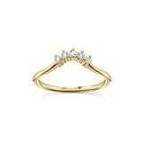Marrow Fine Jewelry White Diamond Five Stone Dainty Solid Gold Stacking Wedding Band [Yellow Gold]