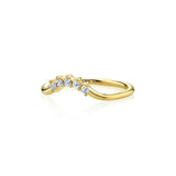 Marrow Fine Jewelry White Diamond Five Stone Dainty Solid Gold Stacking Wedding Band [Yellow Gold flat]