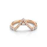 Marrow Fine Jewelry White Diamond Pavé Triangle Stacking Wedding Band [Rose Gold]
