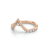 Marrow Fine Jewelry White Diamond Pavé Triangle Stacking Wedding Band [Rose Gold] side