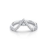 Marrow Fine Jewelry White Diamond Pavé Triangle Stacking Wedding Band [White Gold]