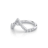 Marrow Fine Jewelry White Diamond Pavé Triangle Stacking Wedding Band [White Gold] side