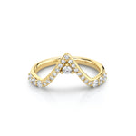 Marrow Fine Jewelry White Diamond Pavé Triangle Stacking Wedding Band [Yellow Gold]