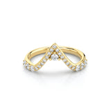 Marrow Fine Jewelry White Diamond Pavé Triangle Stacking Wedding Band [Yellow Gold]