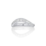 White Diamond Estelle Wave Band [White Gold]