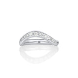 White Diamond Estelle Wave Band [White Gold]