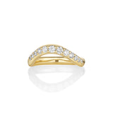 White Diamond Estelle Wave Band [Yellow Gold]