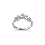 Marrow Fine Jewelry White Diamond Five Stone Solid Gold Headdress Stacking Jacket [White Gold]