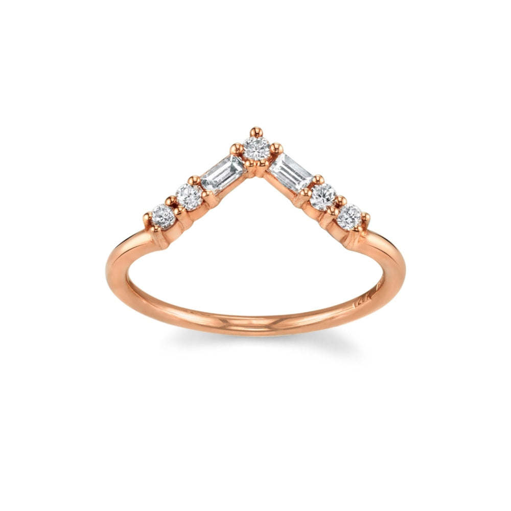 White Diamond Jaclyn Band [Rose Gold]
