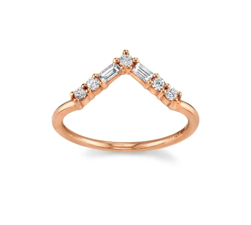 White Diamond Jaclyn Band [Rose Gold]