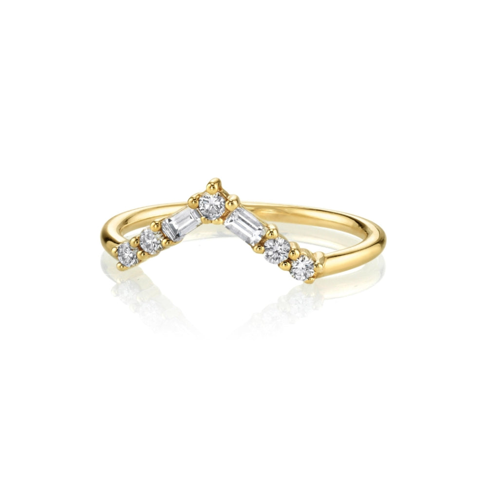 White Diamond Jaclyn Band [Yellow Gold flat]