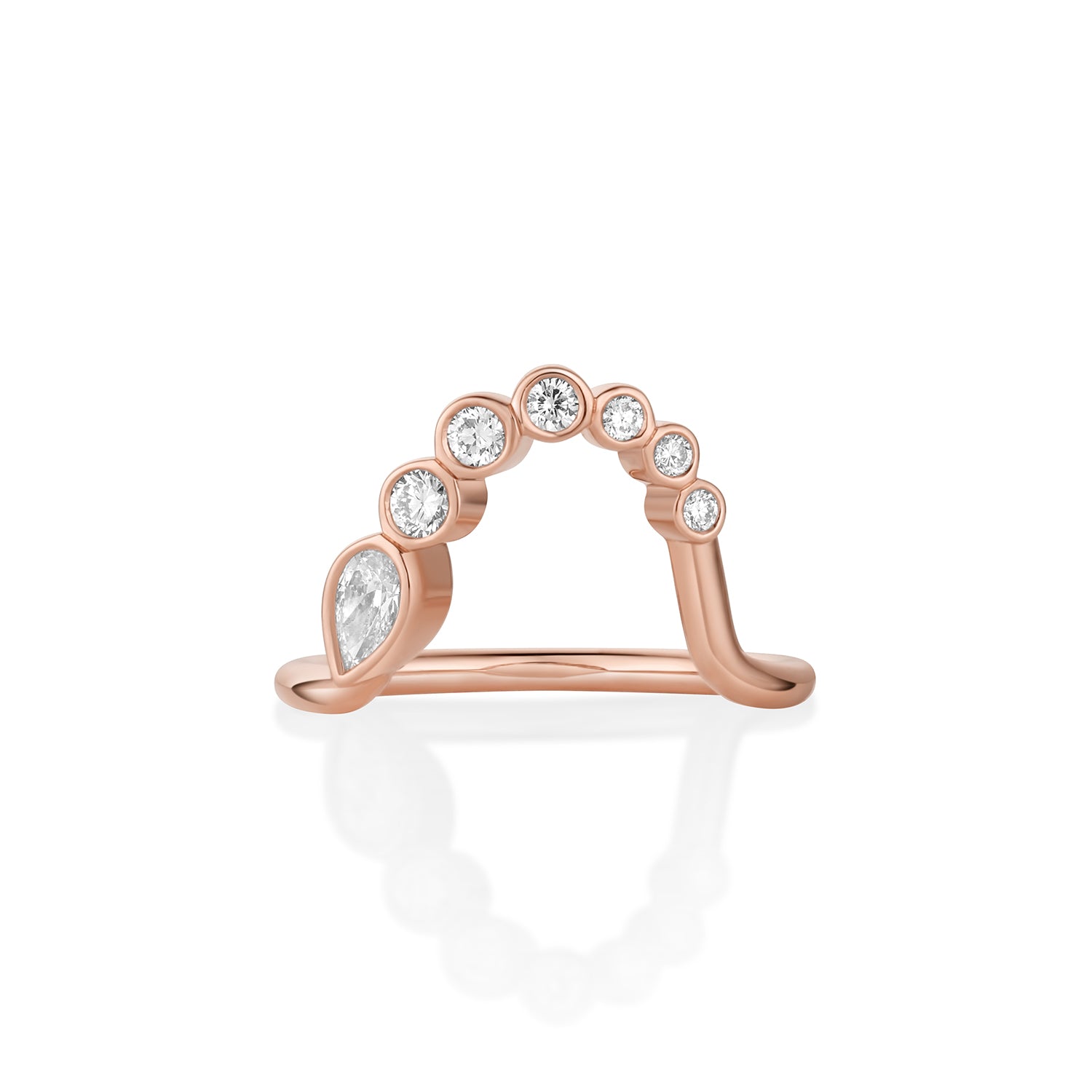 White Diamond Lou Wave Band [Rose Gold]