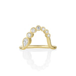 White Diamond Lou Wave Band [Yellow Gold]