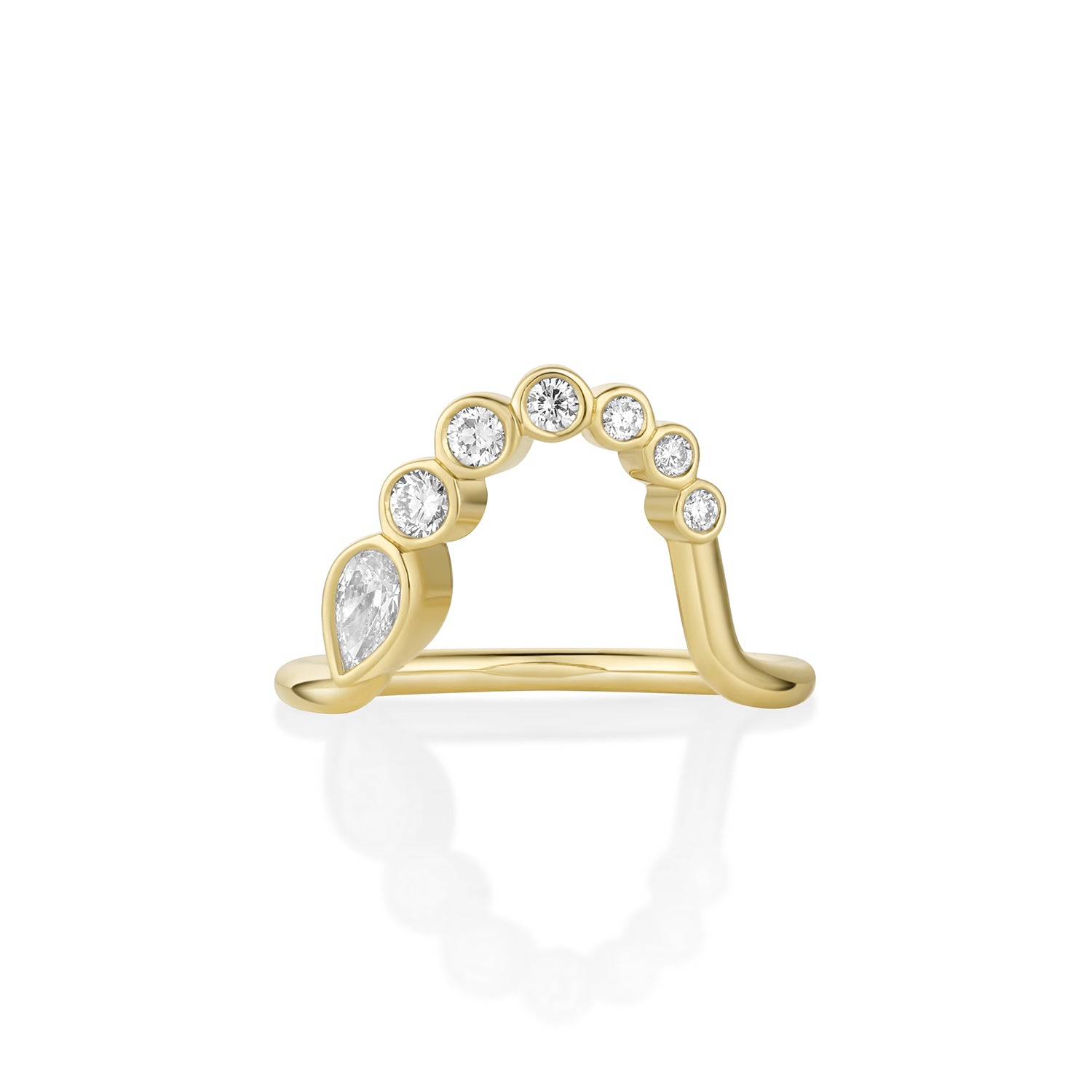 White Diamond Lou Wave Band [Yellow Gold]