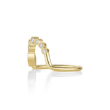 White Diamond Lou Wave Band [Yellow Gold] side view