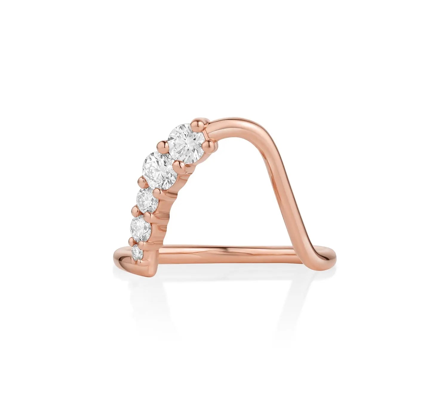 White Diamond Lucy Wave Band [Rose Gold]