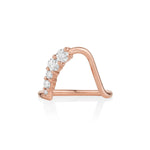 White Diamond Lucy Wave Band [Rose Gold]
