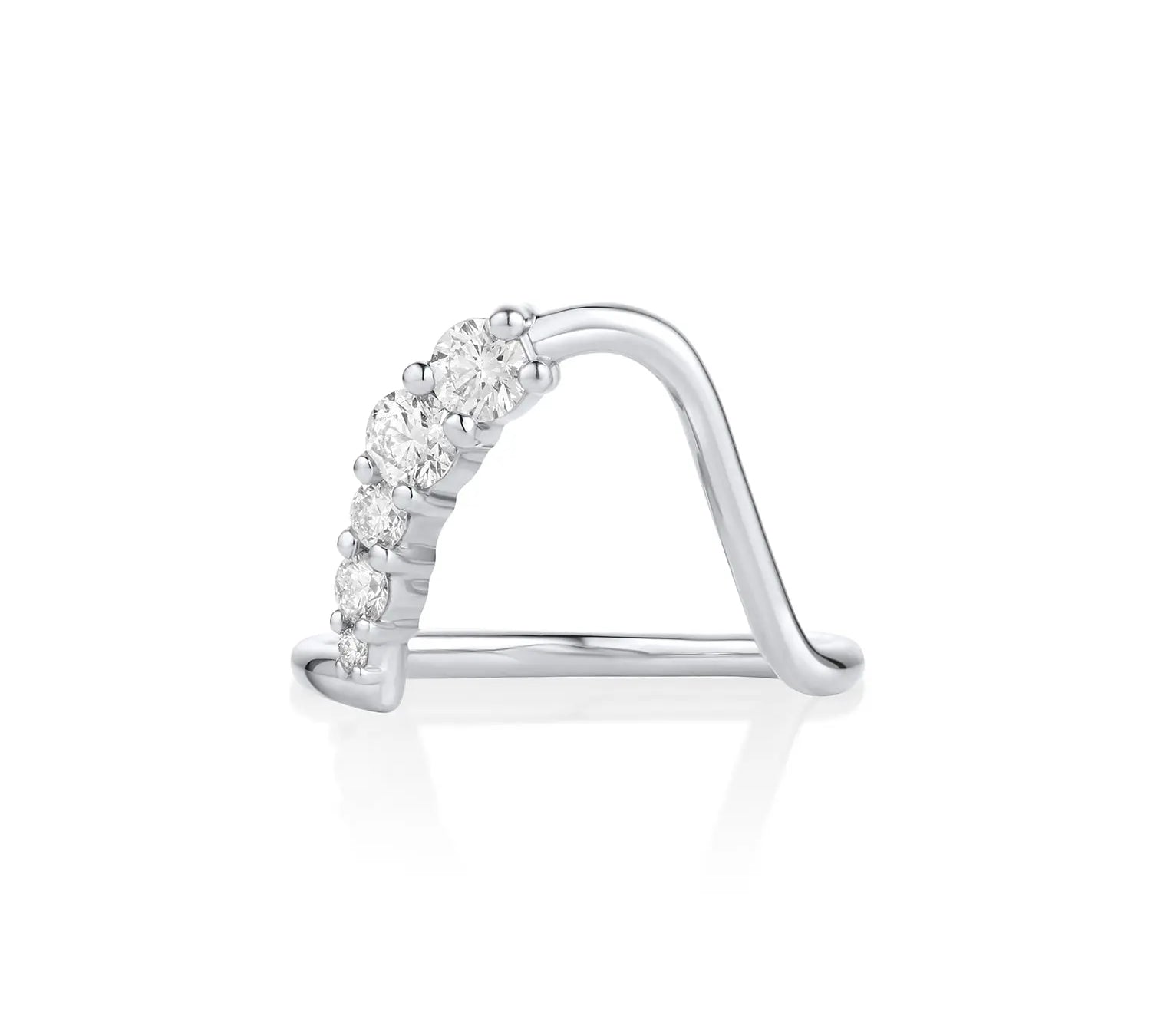 White Diamond Lucy Wave Band [White Gold]