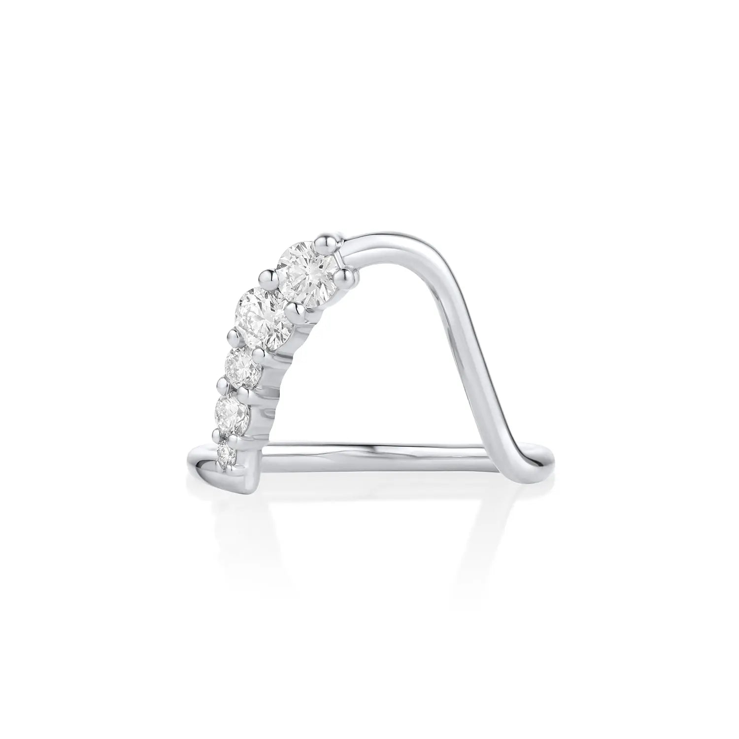 White Diamond Lucy Wave Band [White Gold]