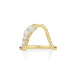 White Diamond Lucy Wave Band [Yellow Gold]