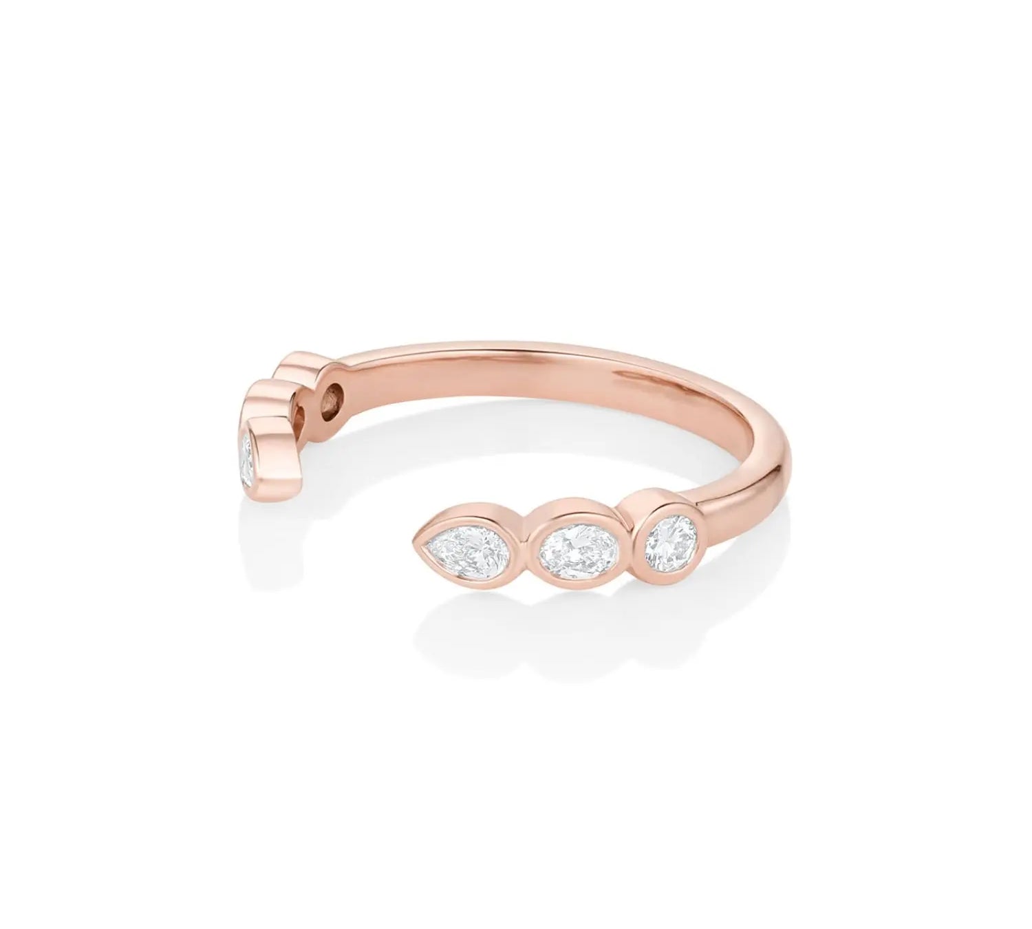 White Diamond Mixed Shape Cosmic Light Band [Rose Gold]