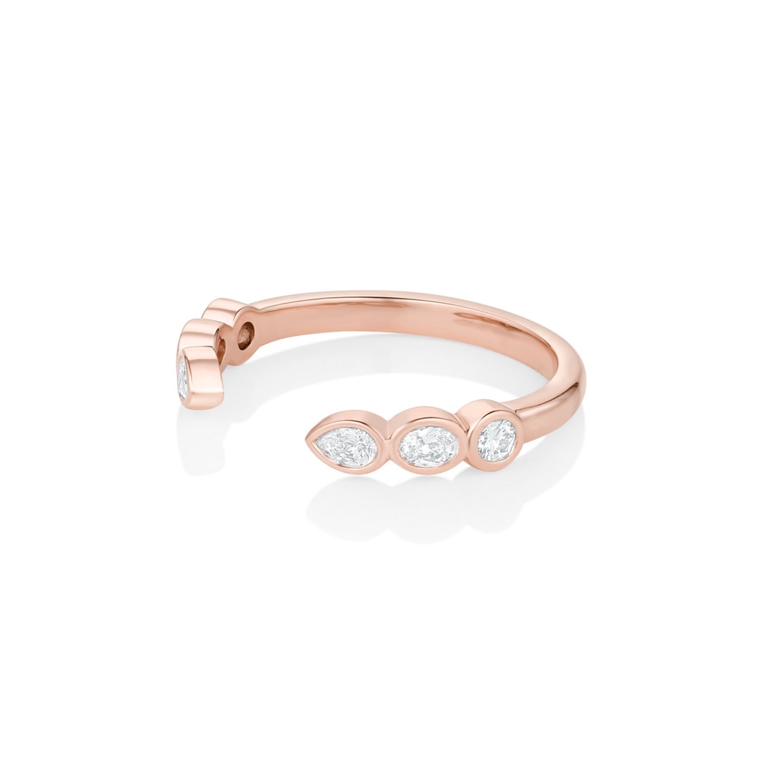 White Diamond Mixed Shape Cosmic Light Band [Rose Gold]