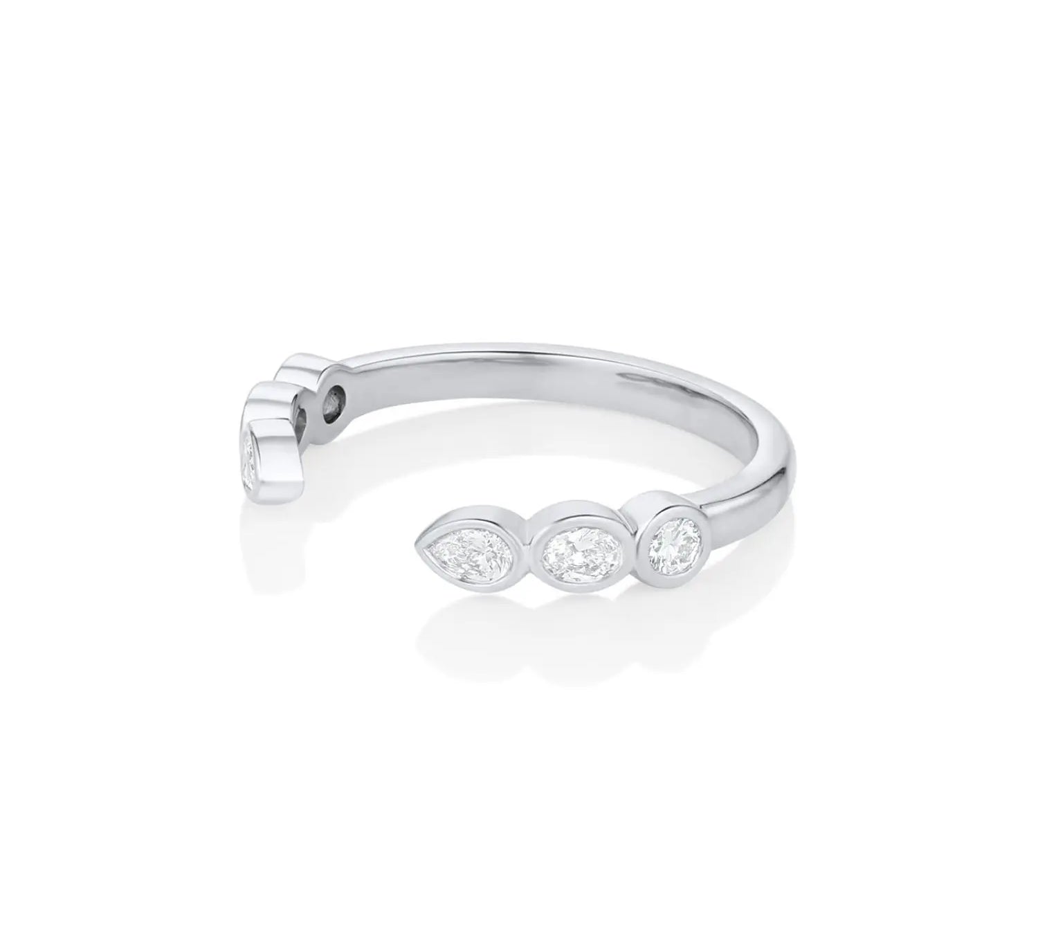 White Diamond Mixed Shape Cosmic Light Band [White Gold]