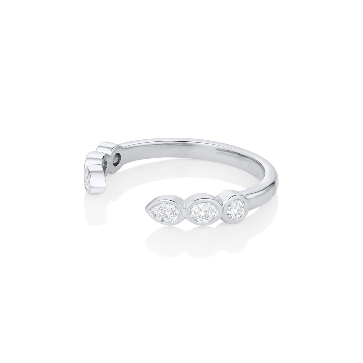White Diamond Mixed Shape Cosmic Light Band [White Gold]
