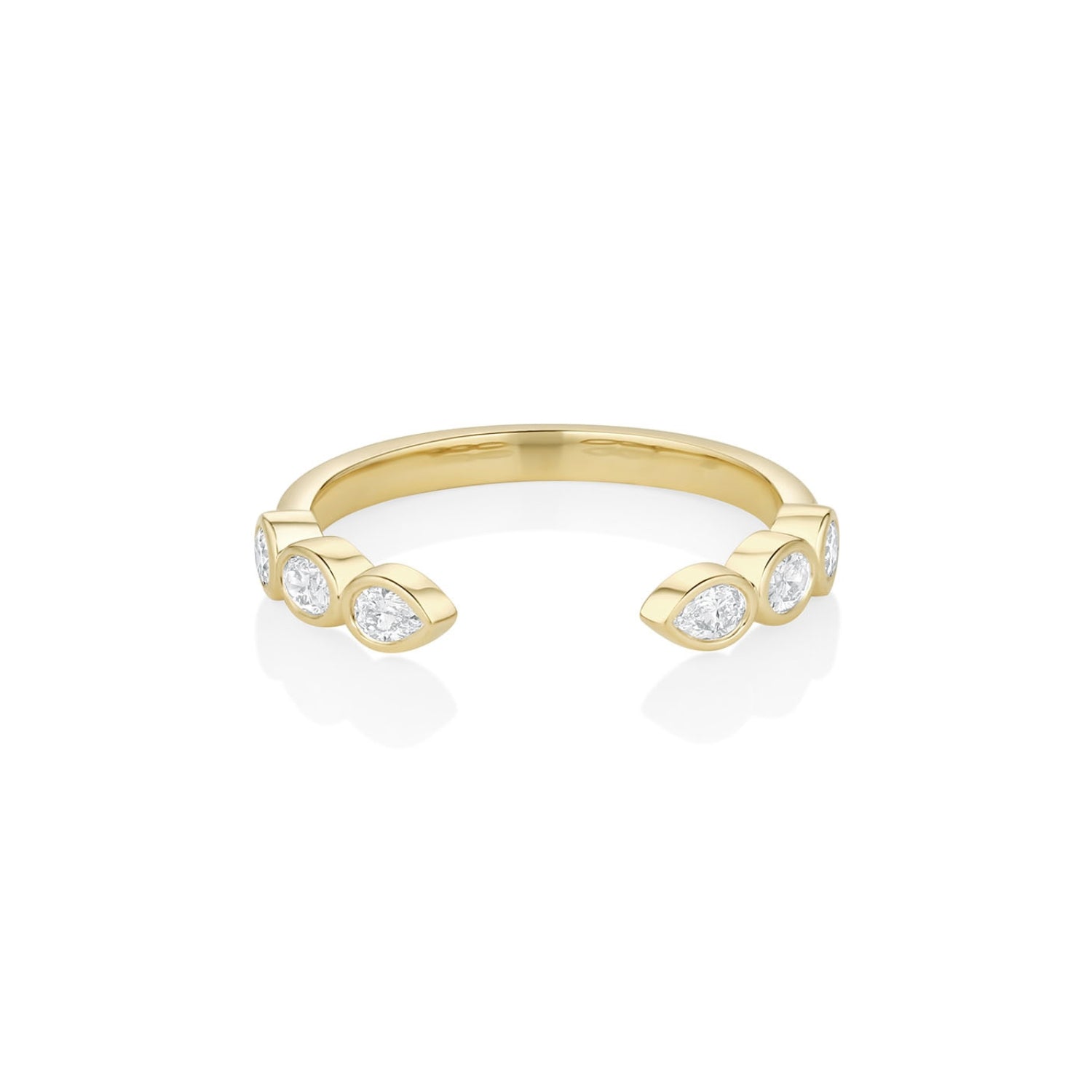 White Diamond Mixed Shape Cosmic Light Band [Yellow Gold]
