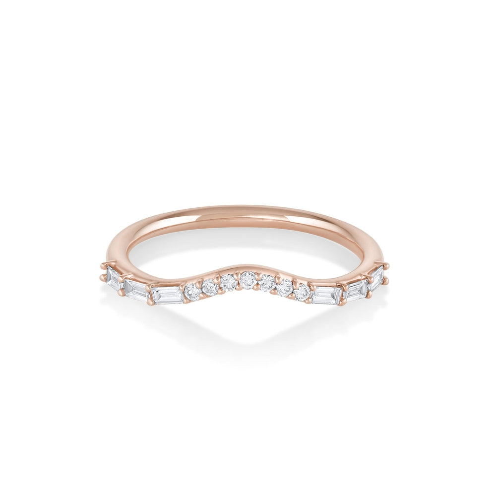 Marrow Fine Jewelry White Diamond Quinn Wave Band [Rose Gold]