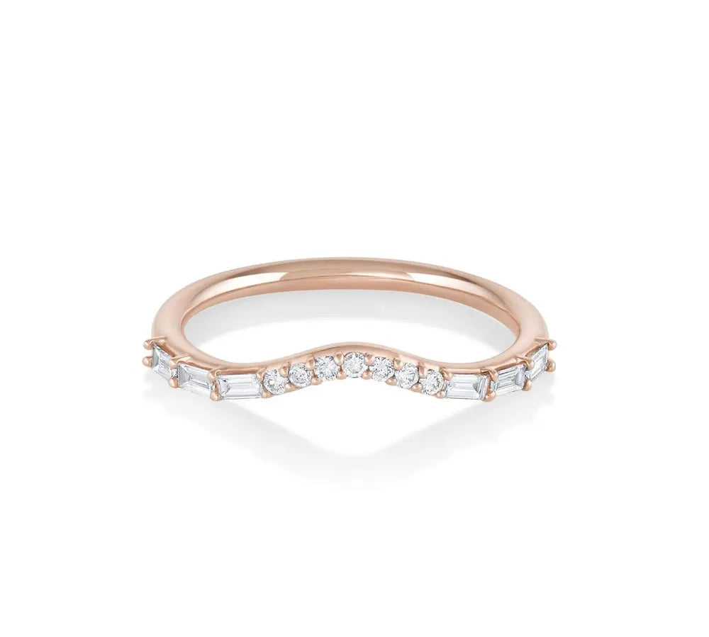 Marrow Fine Jewelry White Diamond Quinn Wave Band [Rose Gold]