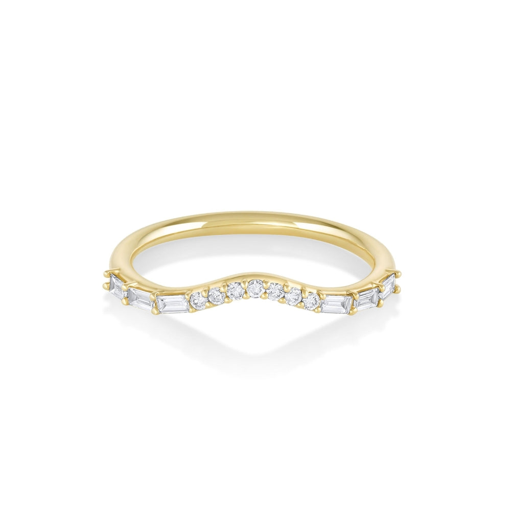 Marrow Fine Jewelry White Diamond Quinn Wave Band [Yellow Gold]