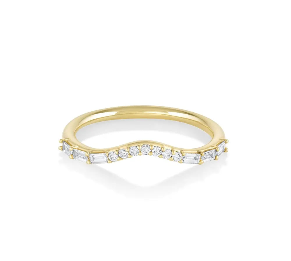 Marrow Fine Jewelry White Diamond Quinn Wave Band [Yellow Gold]