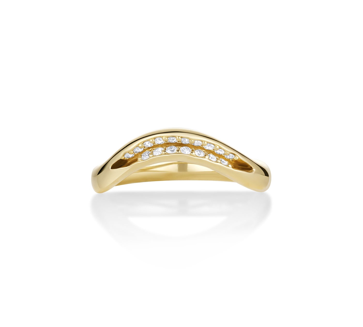 White Diamond Rima Band [Yellow Gold]