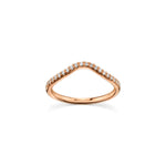Marrow Fine Jewelry White Diamond Pavé Wave Stacking and Wedding Band [Rose Gold]