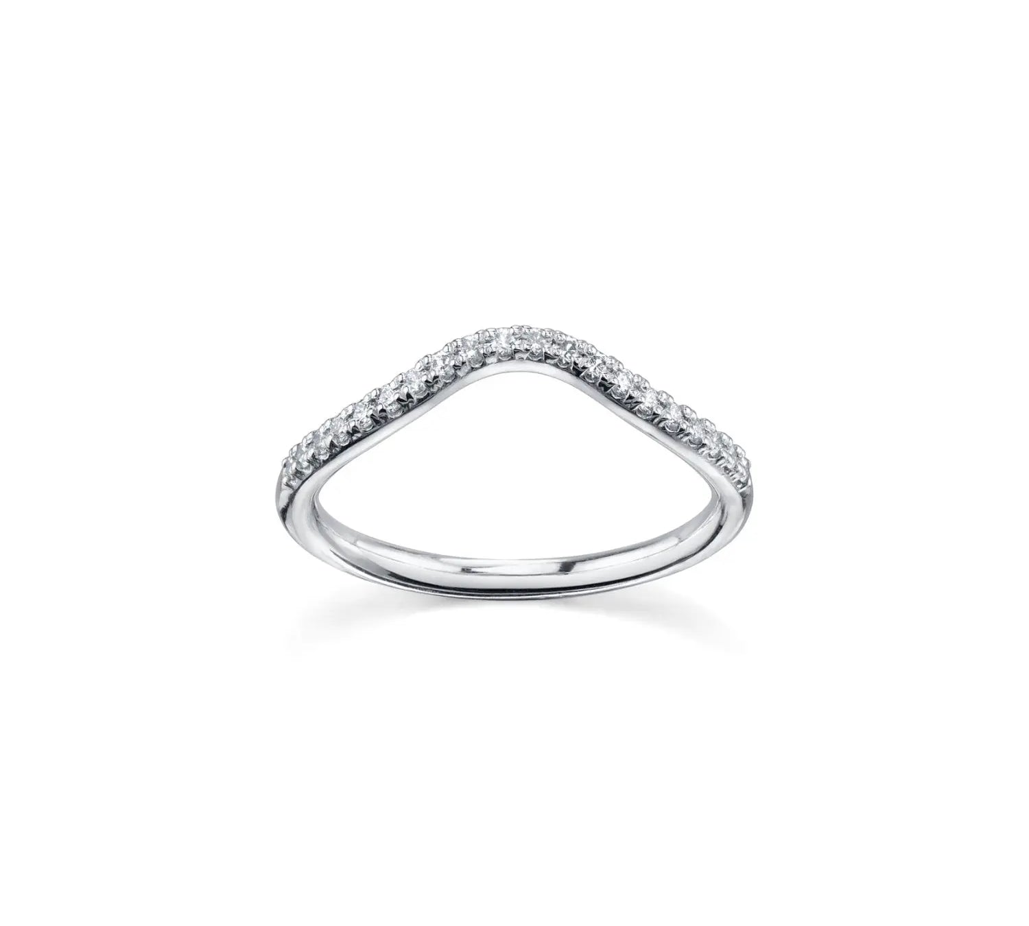 Marrow Fine Jewelry White Diamond Pavé Wave Stacking and Wedding Band [White Gold]