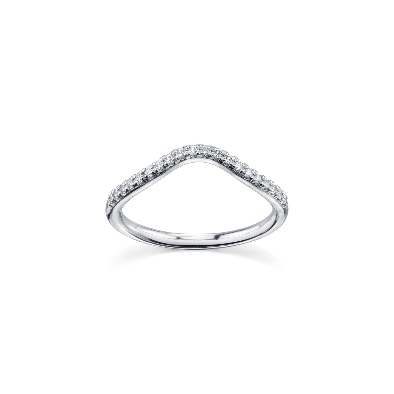 Marrow Fine Jewelry White Diamond Pavé Wave Stacking and Wedding Band [White Gold]