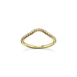 Marrow Fine Jewelry White Diamond Pavé Wave Stacking and Wedding Band [Yellow Gold]