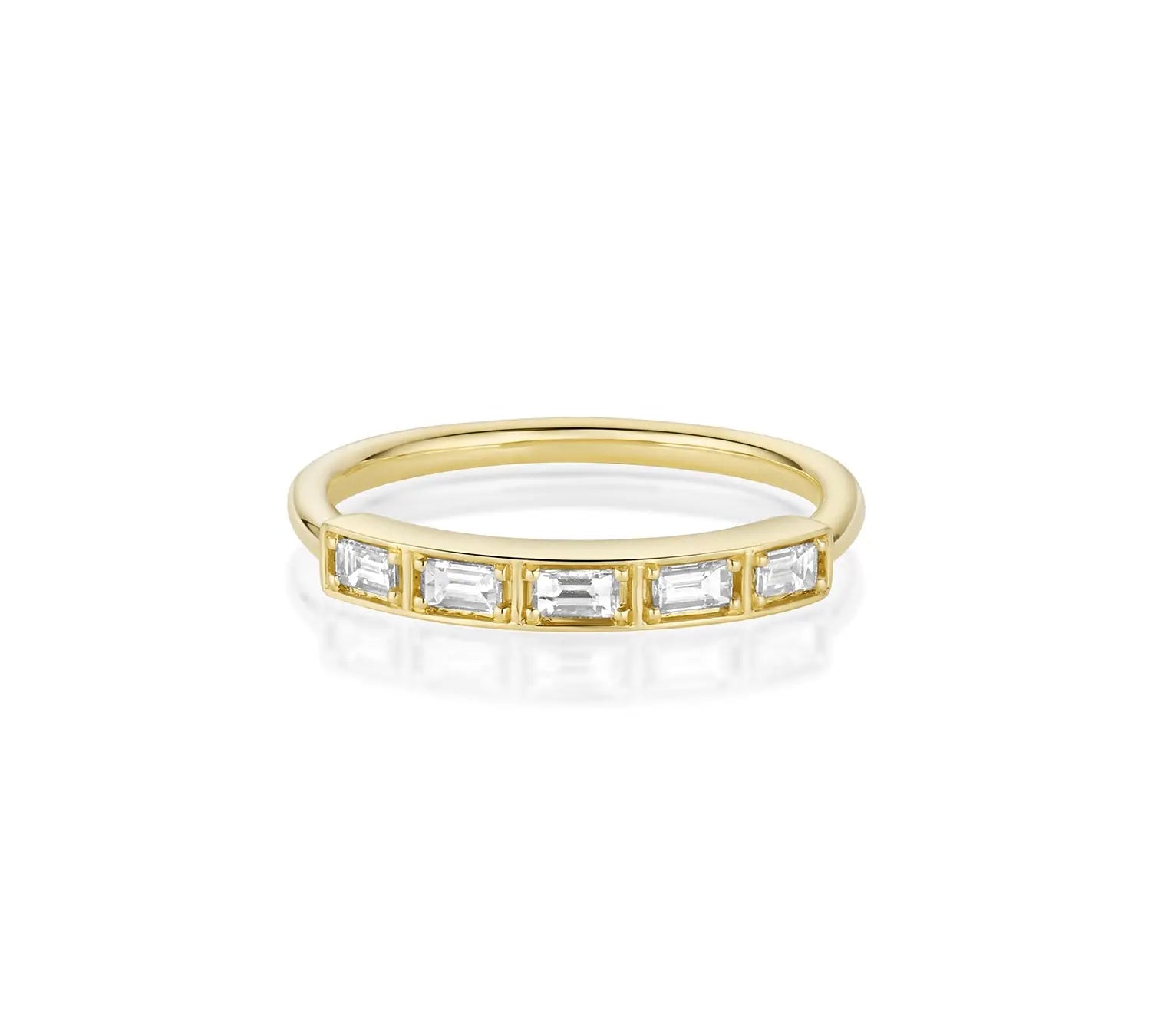 White Diamond Step Cut Stacking Band Marrow Fine