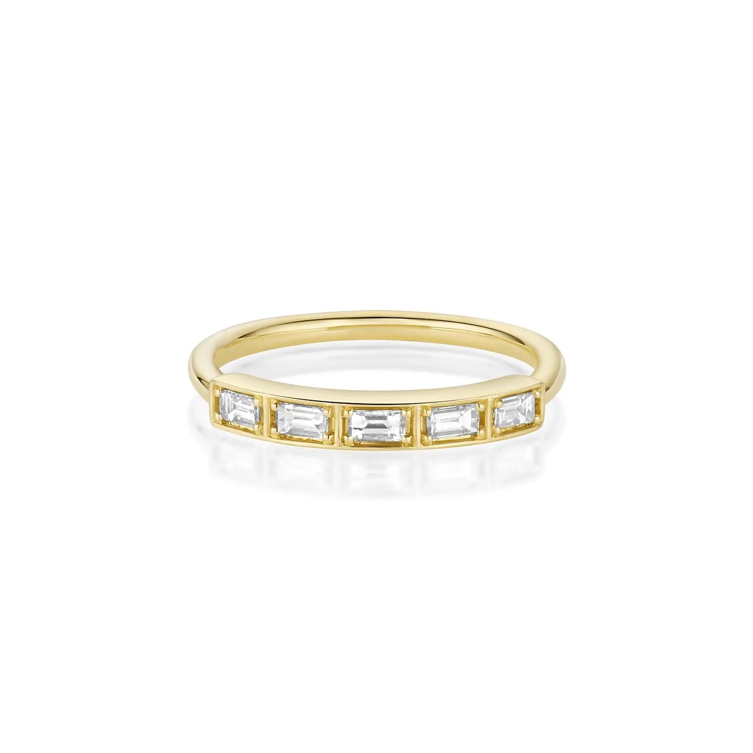 White Diamond Step Cut Stacking Band Marrow Fine