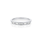 White Diamond Step Cut Stacking Band Marrow Fine