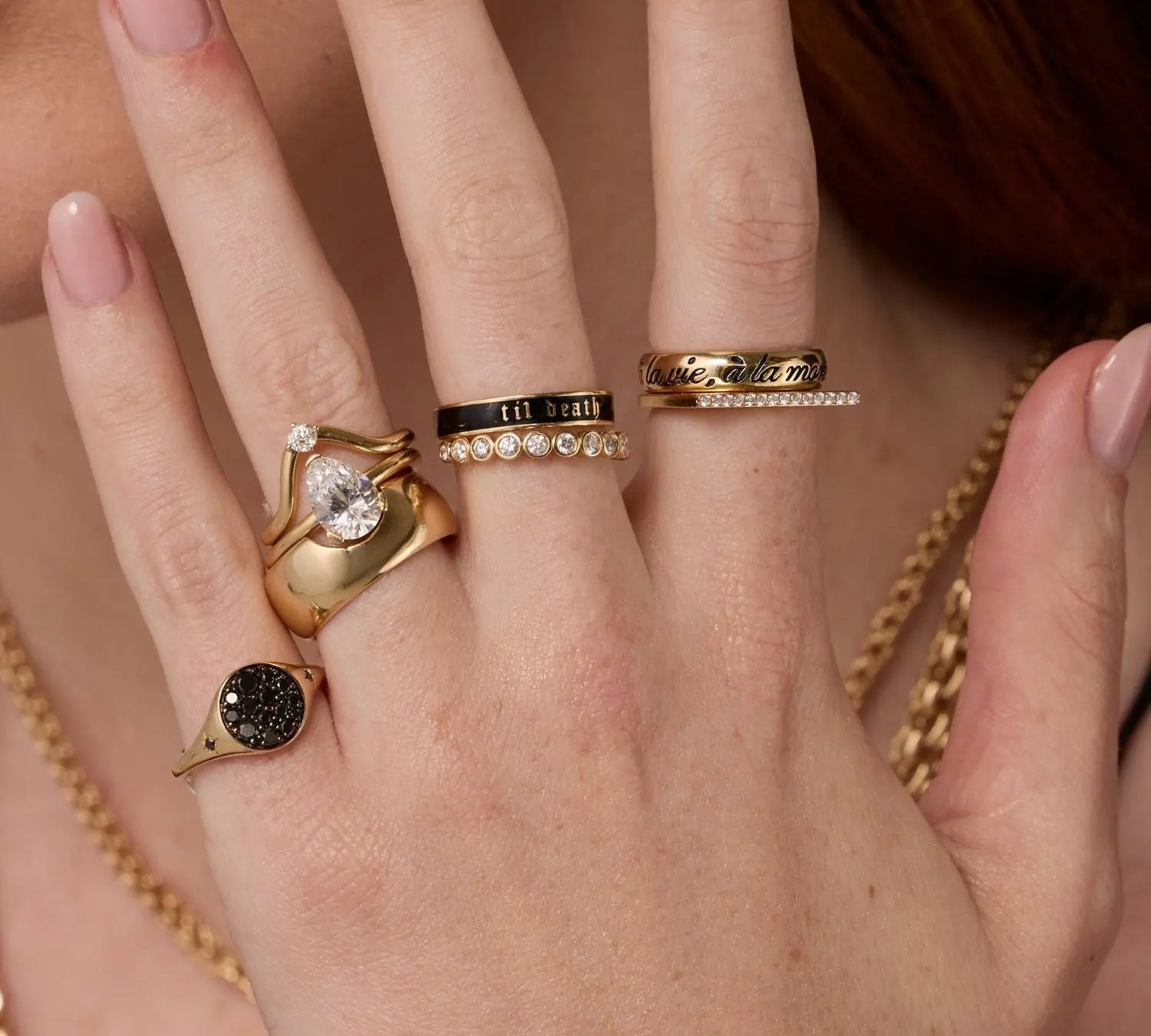 White Diamond Thin Edge Ring Marrow Fine